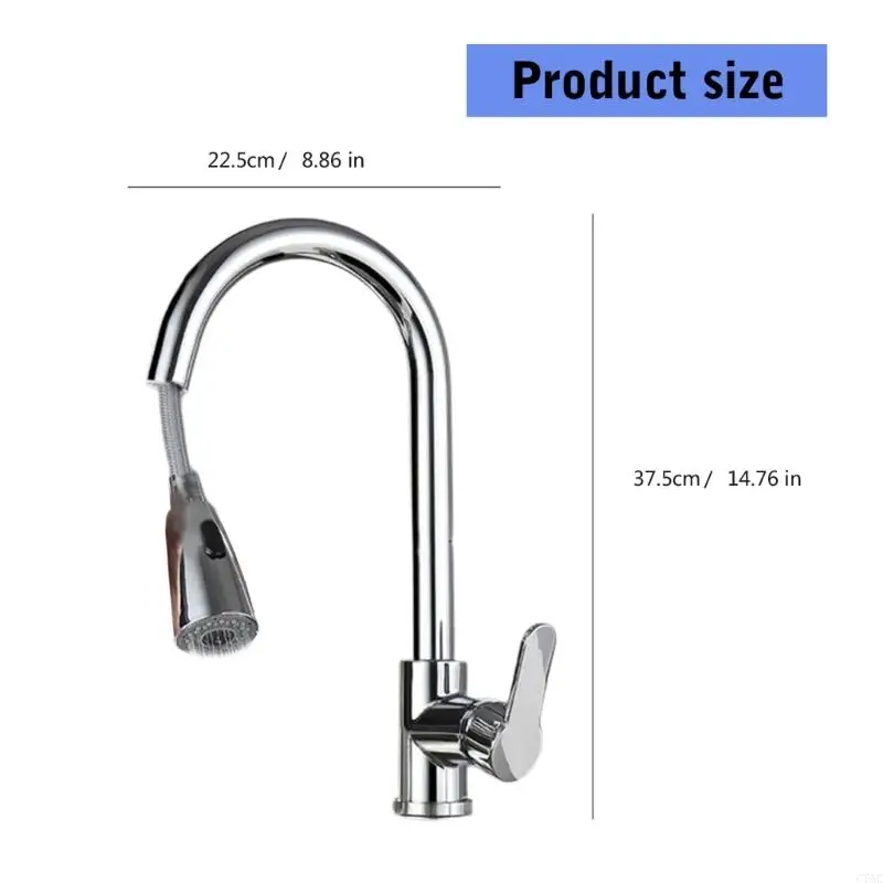 Water Saving Kitchen Faucet with Extendable Spout Simple to Use for Versatilities C7AC