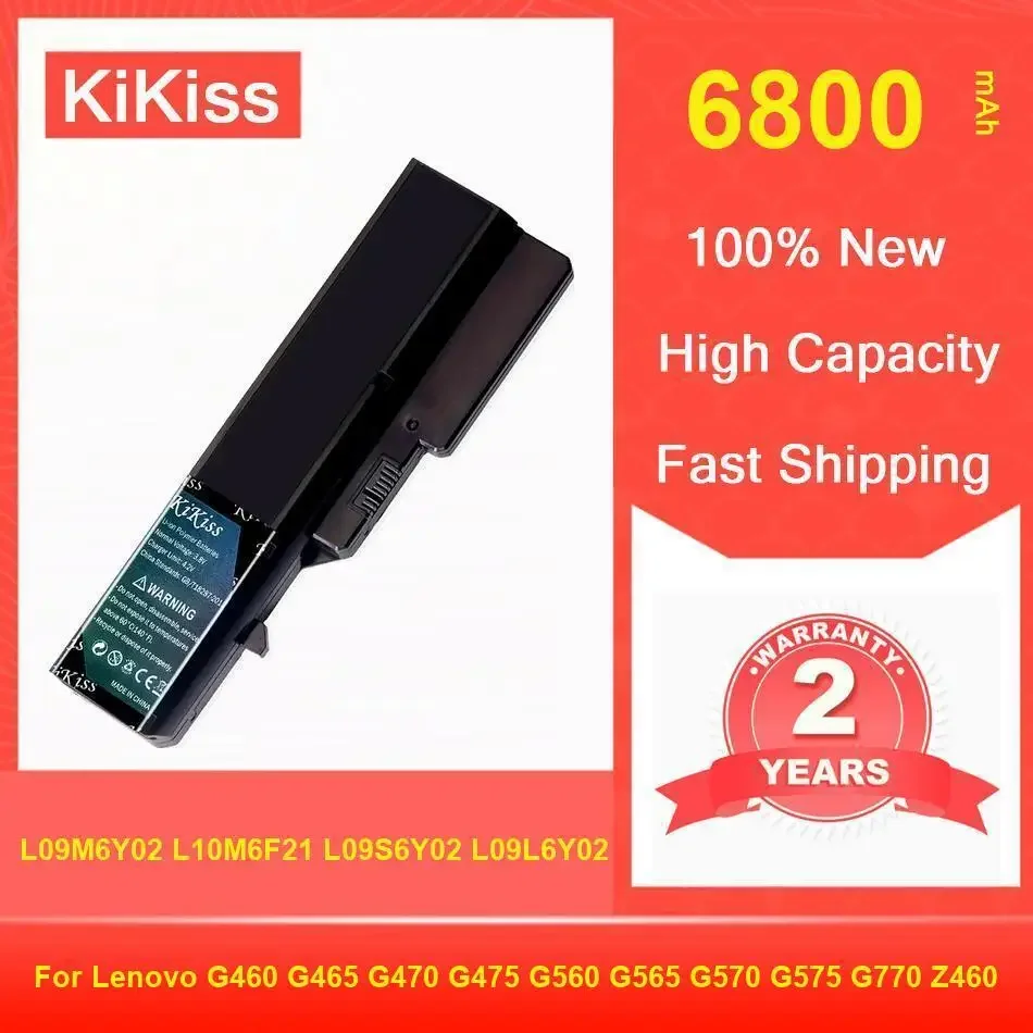 

Аккумулятор Kikiss 6800 мАч L09M6Y02 L10M6F21 L09S6Y02 L09L6Y02 для Lenovo G460 G465 G470 G475 G560 G565 G570 G575 G770 Z460