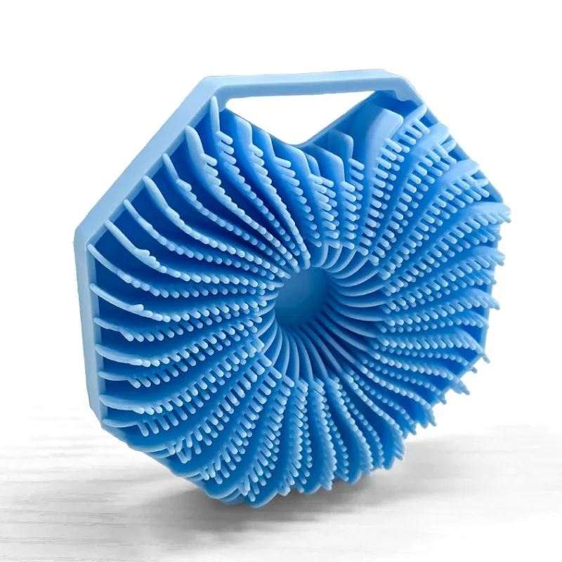 Polygonal Silicone Bath Brush Portable Wall-hanging Silicone Bath Brush Hexagonal Bath Brush