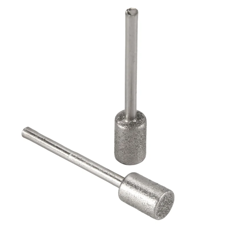 

F-T 10 Pieces Diamond Bit Diamond Grinding Bits Head 1/8 Shank 8Mm Cylinder Head Diamond For Most Rotary Tool Bit Grinder