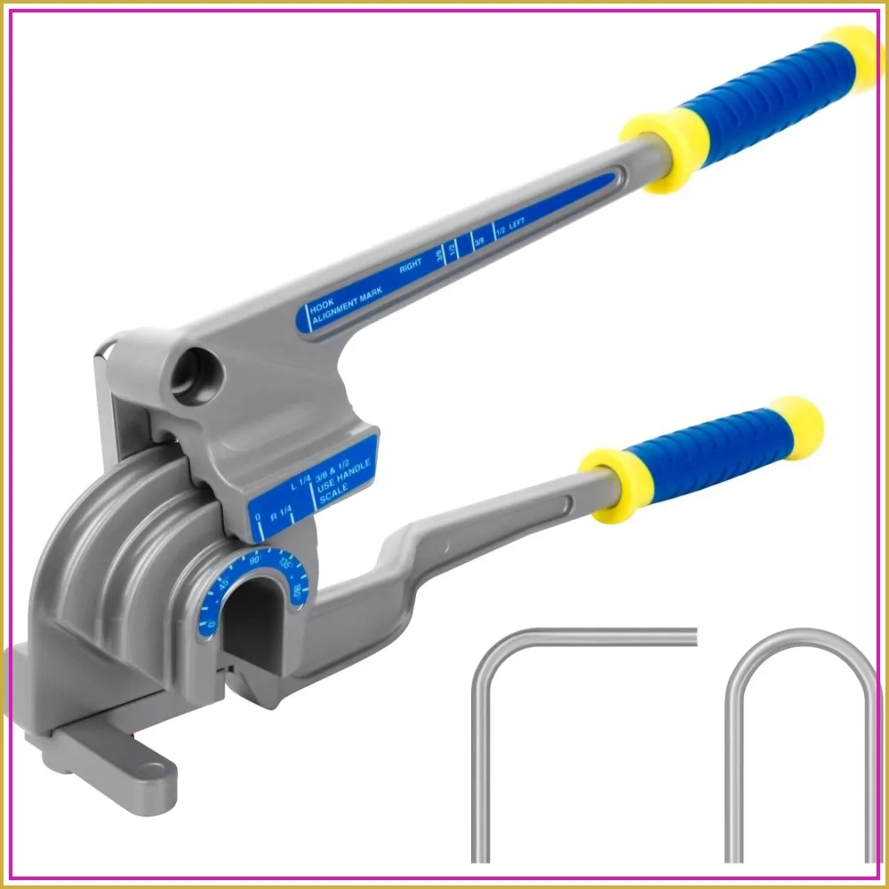 

3 in 1 Manual Level Tube Bender, 1/4", 3/8", 1/2" OD 180° Copper Aluminum Pipes Bending Tools for HVAC