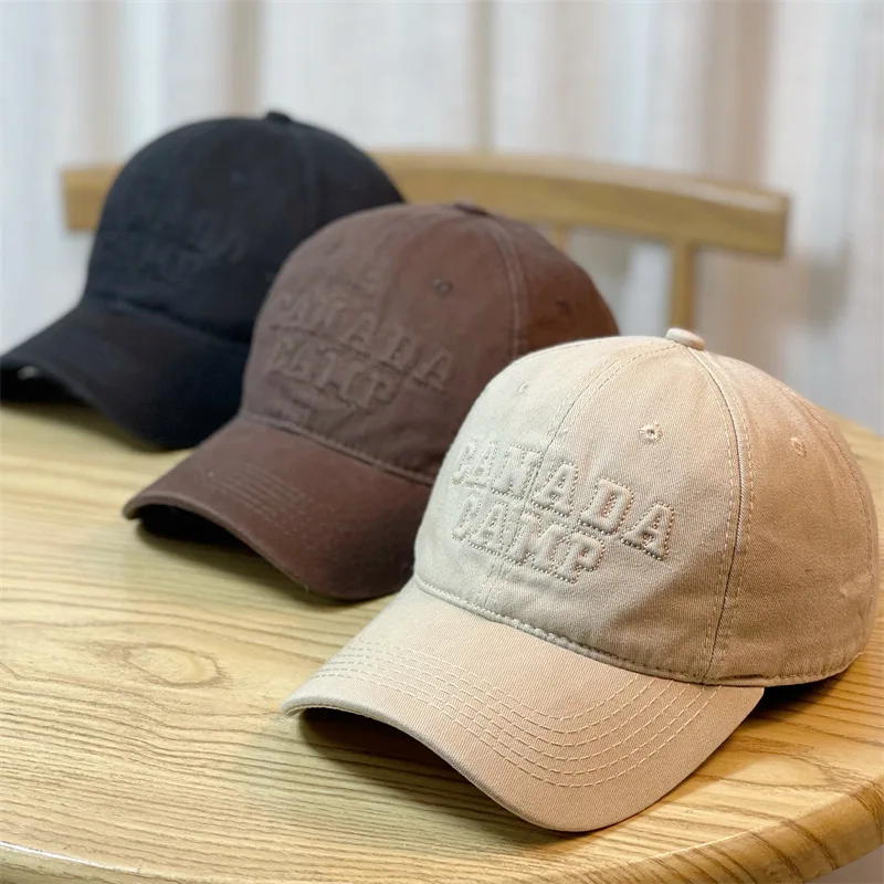 

New Design Solid Color Simple Baseball Cap For Men Novelty Letter Embroidery Cotton Dad Cap Lesure Outing Women Sun Visor Cap