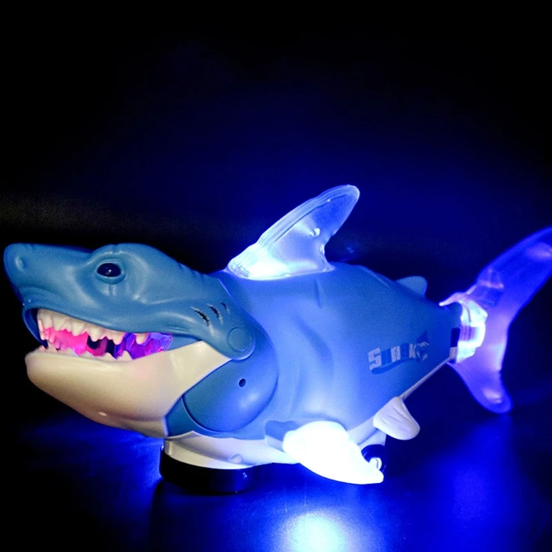 Poupée requin marchant avec musique LED, jouet interactif éducatif amusant, cadeau d'anniversaire D5QF