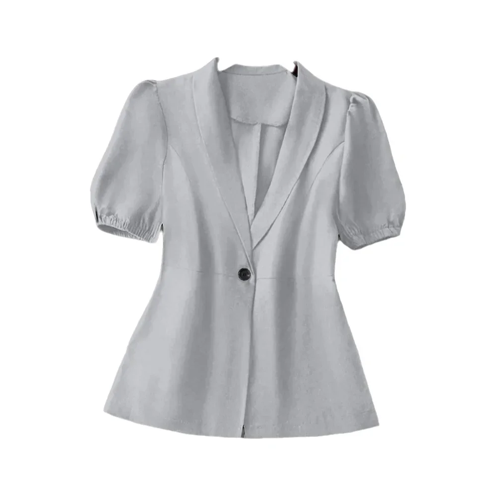 Plus Size Women's Elegant Solid Lantern Sleeve Turn Down Collar Shirts Blouse Ladies Casual Slim Fit Buttons Tops Size 1XL-5XL