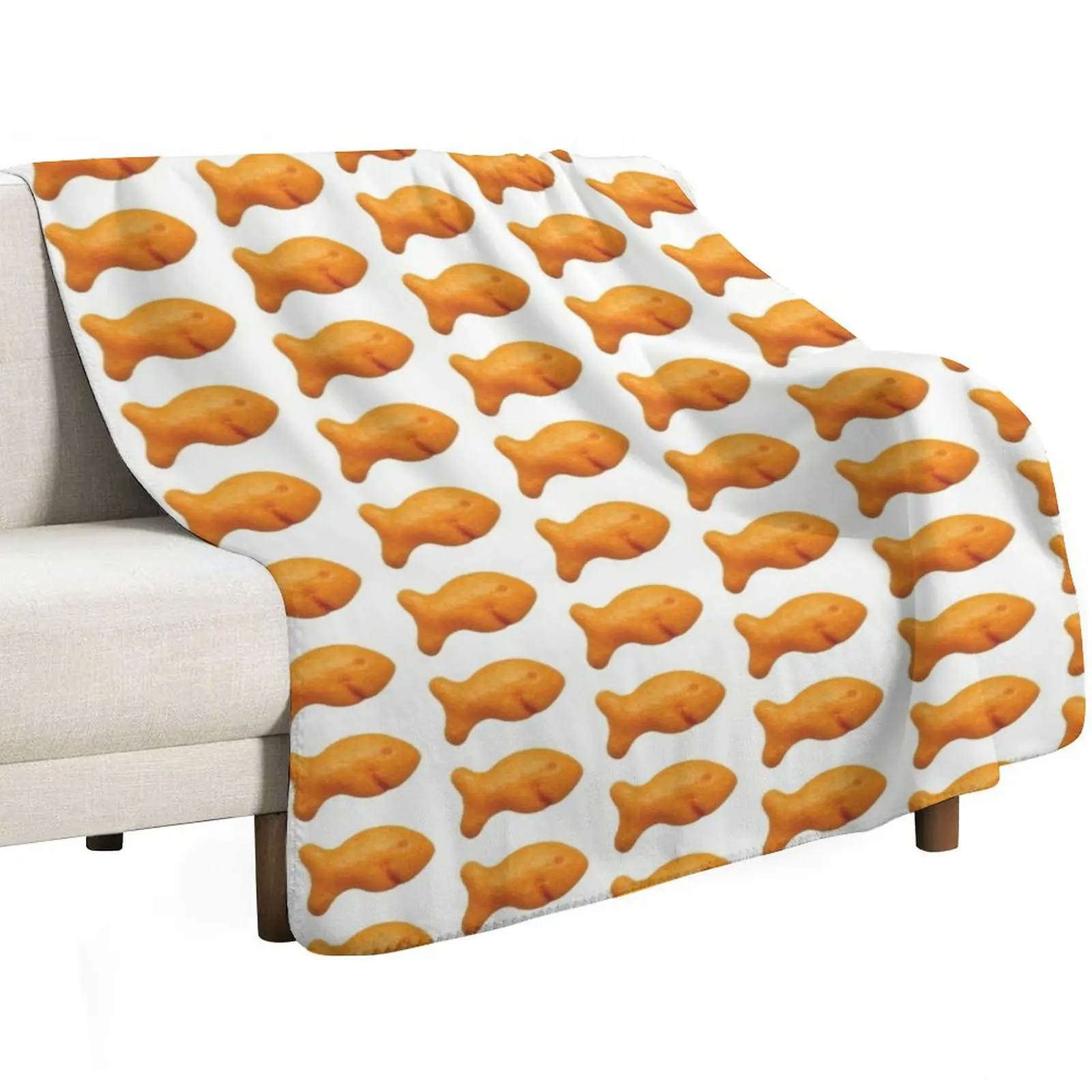 

Goldfish Cracker Throw Blanket Decorative Sofa For Sofa Thin for babies Bed linens Blankets