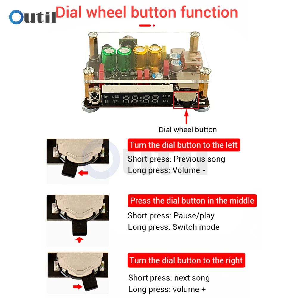 Kompatybilny z Bluetooth DSP Tuning Adapter bezprzewodowy BP048B2 MP3 WAV WMA dla Audio DAC AMP USB płyta dekodera ZK-DAM-K1 dźwięk dysku