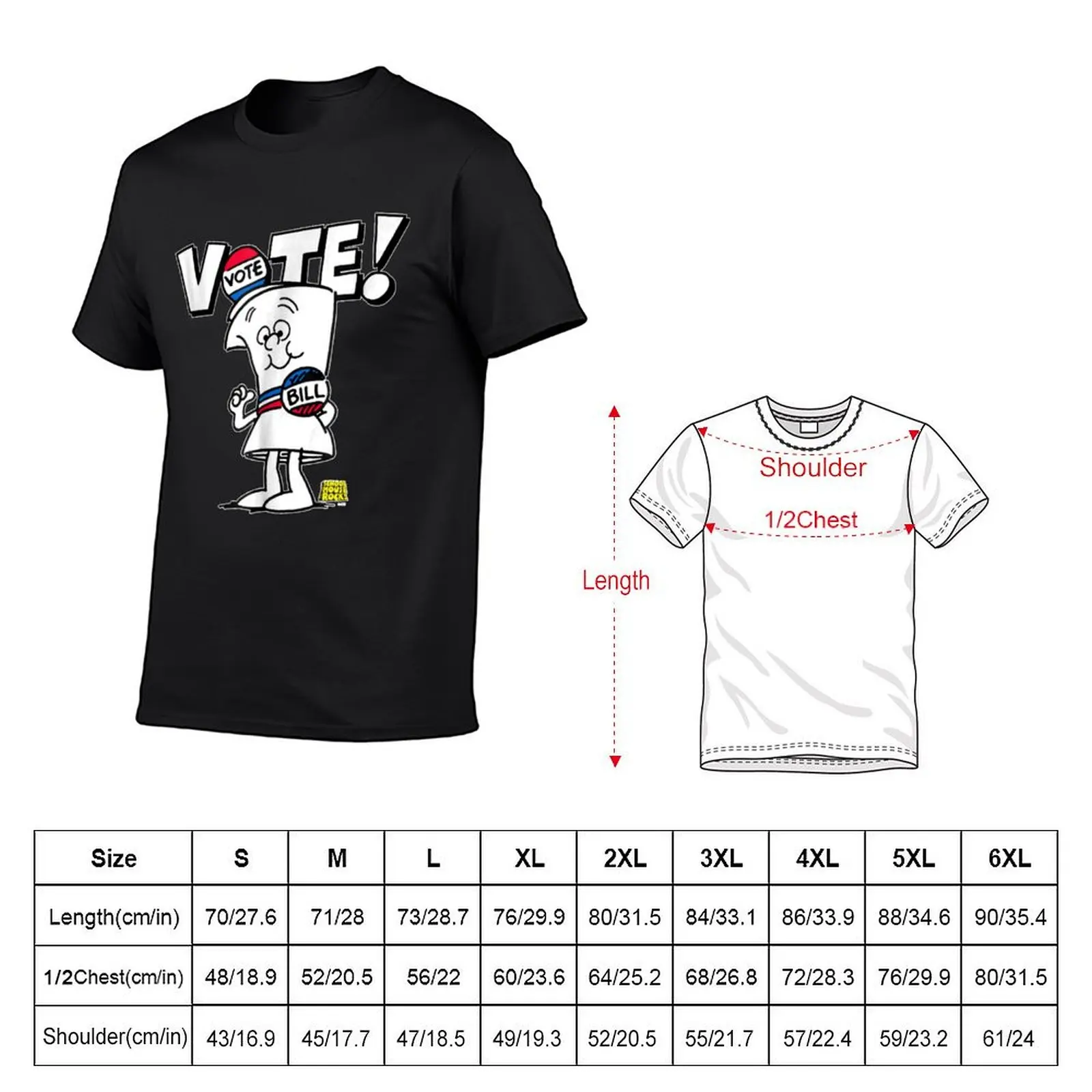 Schoolhouse Rock Vote with Bill T-Shirt plus size clothes plus sizes graphics mens funny t shirts