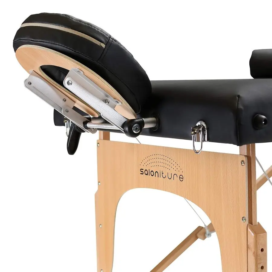 Professional Portable Massage Table with Backrest Black