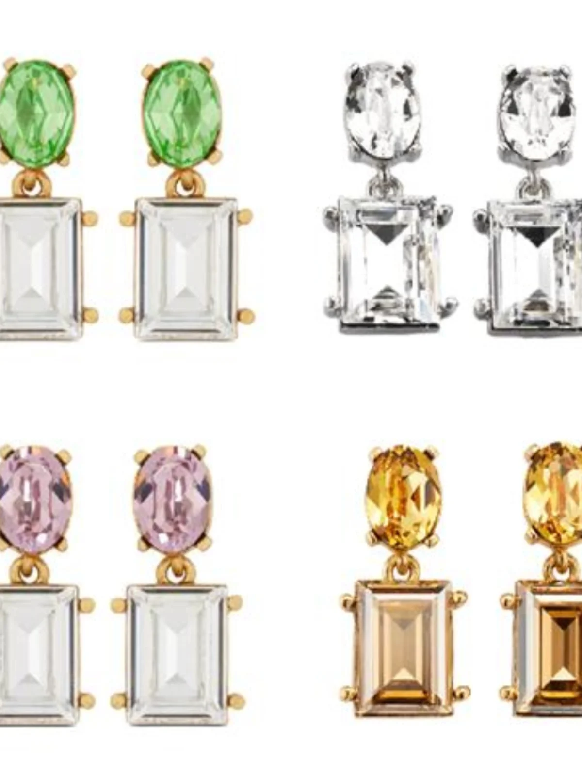 Oscar  Fashion Trends, Retro Literature and Art 2024 Autumn New High-end Geometric Shiny Crystal Colorful Temperament Earrings