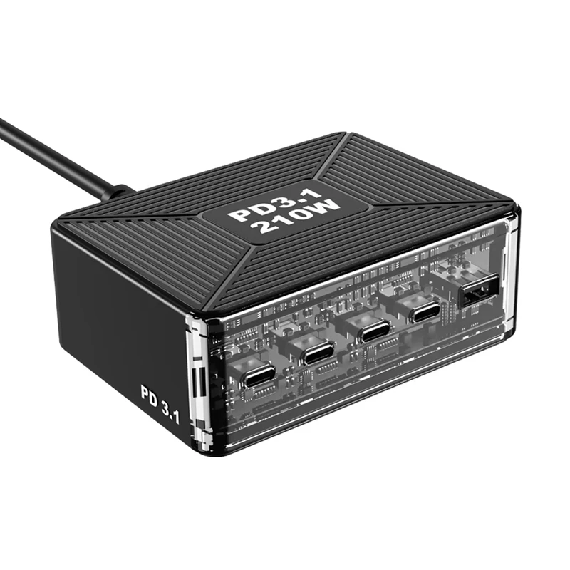 

Y43A-210W PD 3.1 GAN Desktop Charger USB Type C Fast Charging Station For Pro/Lenovo/Samsungs23 Phone Tablet EU PLUG