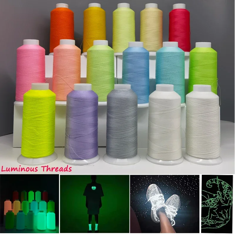 1 pz 150D ricamo luminoso filo per cucire Glow In The Dark macchina da cucire fili per cucire fai da te accessori fatti a mano forniture artigianali