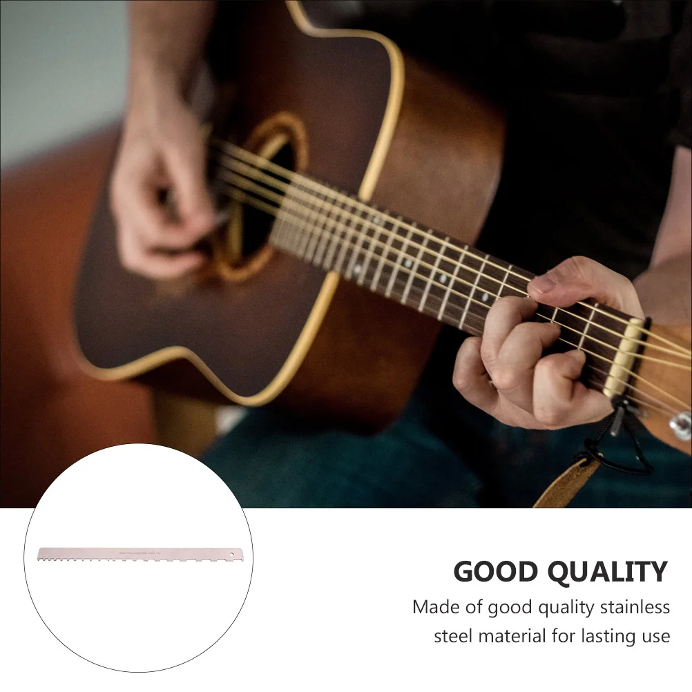 Neck Ruler Guitar Straightness Check Tool Guitars Leveling Luthiers Notched Edge Stainless Steel Measuring for Repair