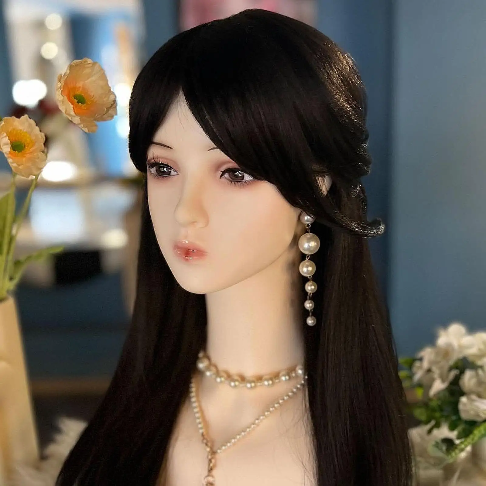 Necklace Display Mannequin Head, Hair Display Holder ,Portable Wig Display Stand,Hat Holder Rack for Hairpieces Eyeglasses