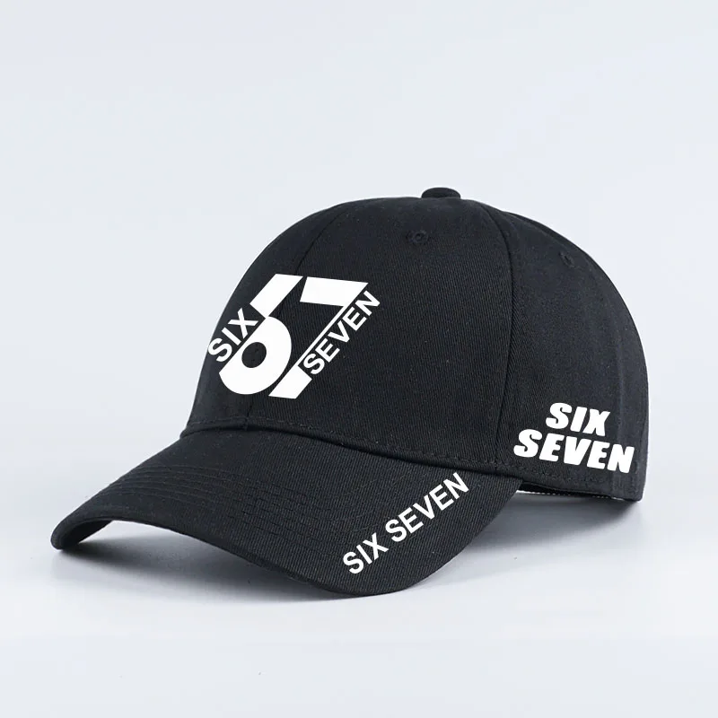 67 SIX SEVEN Soft-Peak Baseballkappe: Dreiseitiges Druckdesign, Stilvoll und Verstellbar, Perfekt für Shopping, Sport und Hip-Hop