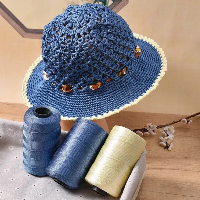 250g Summer Crochet Flat Yarn, Handmade DIY Weaving Materials, Handmade Classes, Making Crochet Summer Sun Hats, Sandals, Bags, Backpacks, Tote Bags, Storage Boxes, and Shiny Yarn