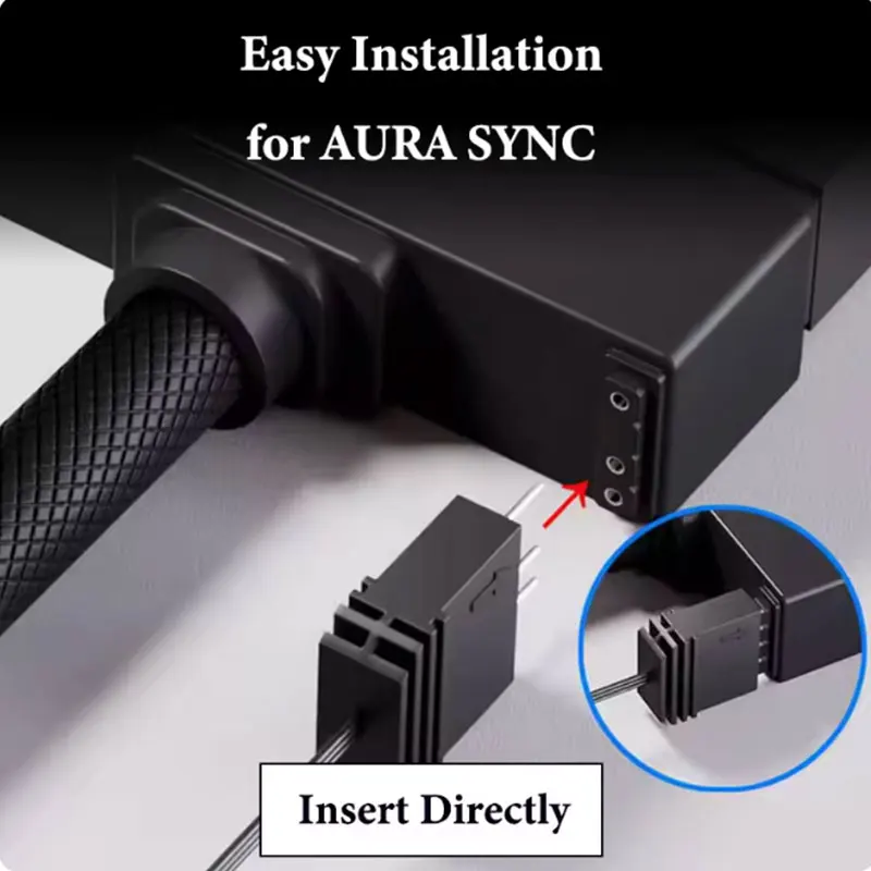 UPSIREN ATX 24PIN Extension Cable, ARGB PC Cable with 5V 3Pin,18AWG 90 Degree Right-Angle Design Male-to-Female Connectors