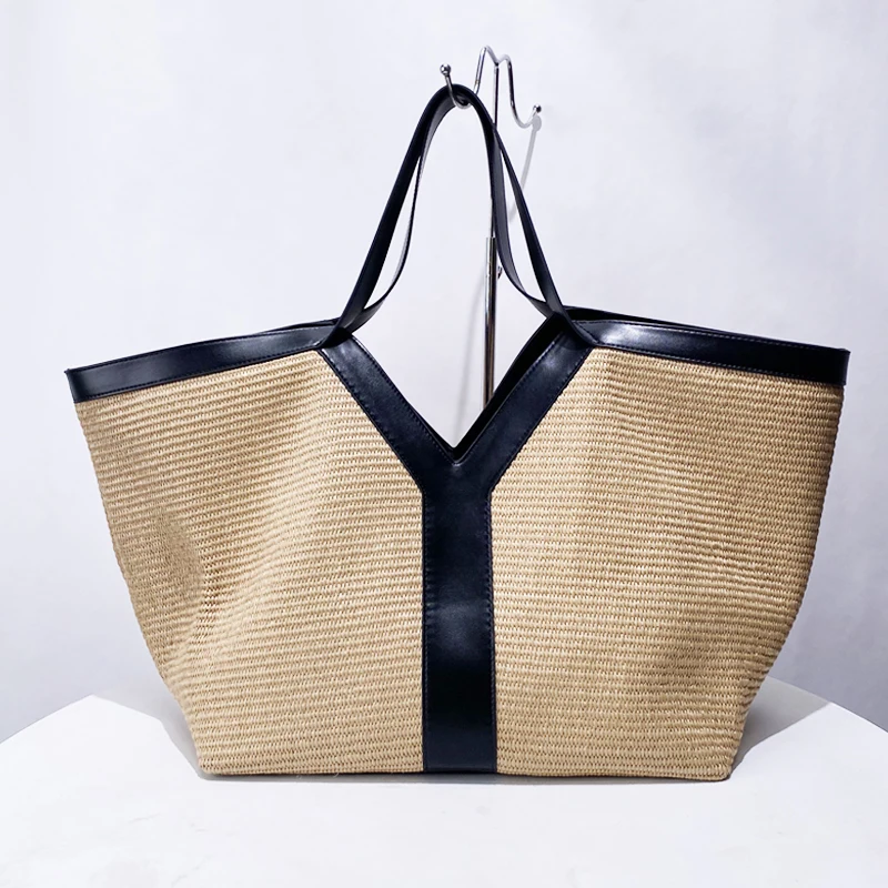 

Соломенные пляжные сумки для женщин, роскошные дизайнерские сумки и кошельки, новинка 2025 года, классические повседневные сумки большой вместимости под мышками на плечо