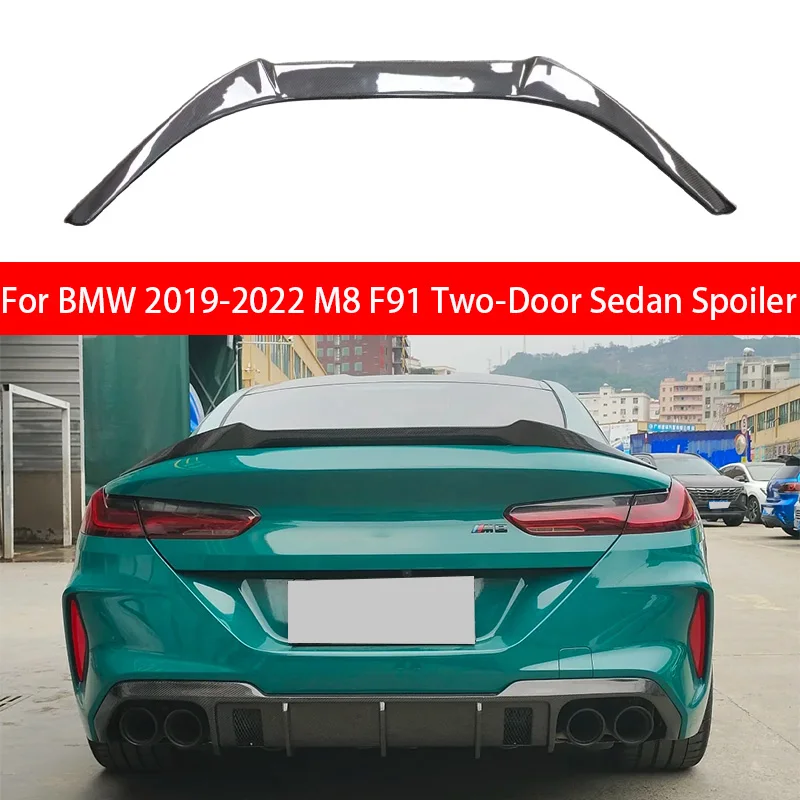 

For BMW M8 F91 2 Door 2019 2020 2021 2022 Spoiler Real Carbon Fibe Rear Trunk Lip Spoiler Wing