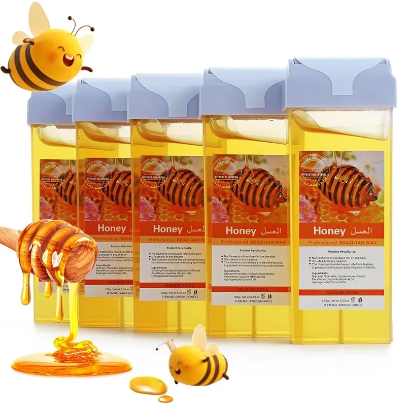 Рулонный медовый воск для удаления волос, профессиональный безболезненный воск для удаления волос в бикини, красота тела, воск для депиляции, валик, заправка для воскового нагревателя цилиндра