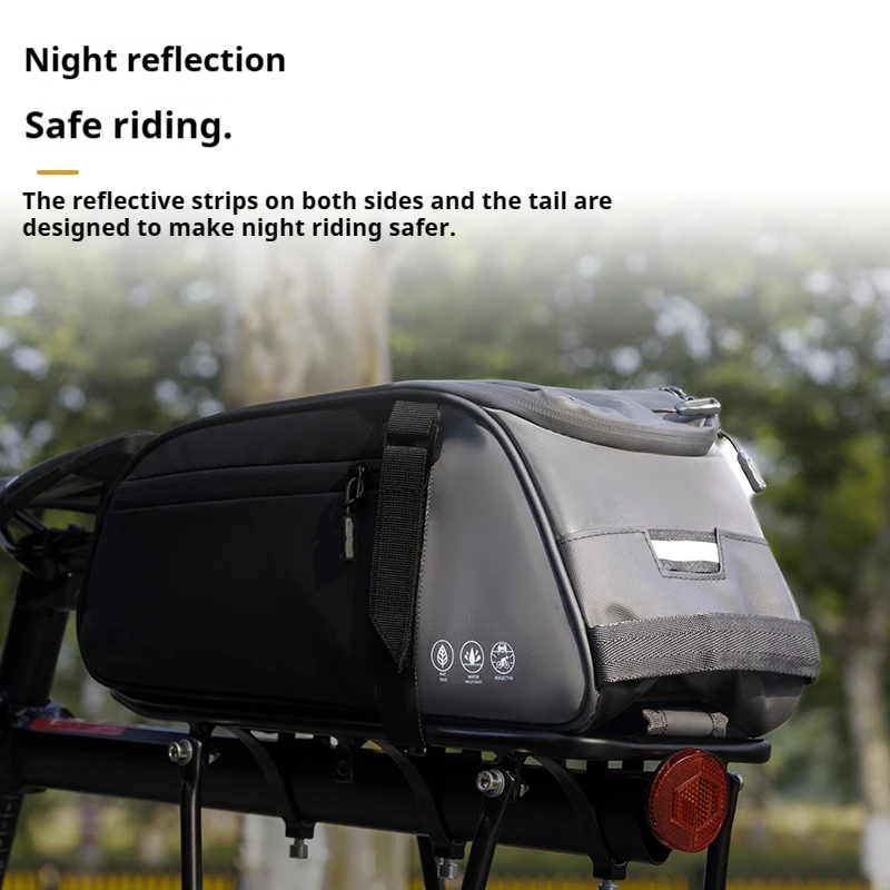 OFFBONDAGE Saddlebag Multifunctional Rack Bag Top Tube Bag Reflective Waterproof Handheld Large Capacity Adjustable Bicycle Bag