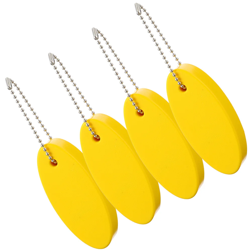 

4 Pcs Foam Pu Floating Keychain Oval Eva Blank (yellow 4pcs) Water Activity Bright Color Decor Surfboard Decorative Supply