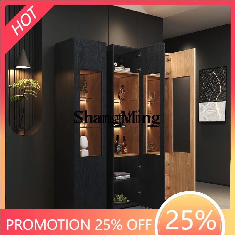 

Деревянный винный шкаф CL, элитный, с витриной, современный книжный шкаф, угловой, для столовой, гостиной, офиса, настенный высокий шкаф