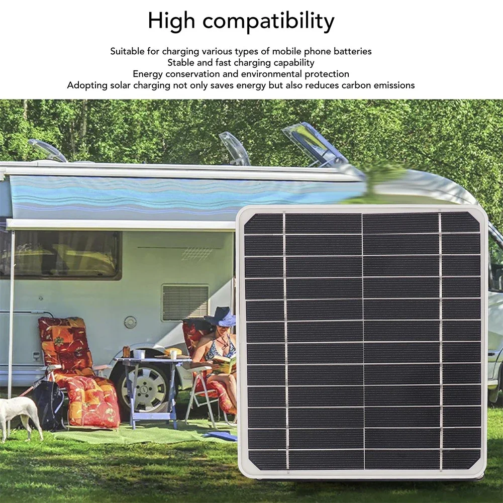 20W Waterproof Solar Panel Kit With Stand Portable Solar Charger With 2 USB Ports Camping For Smartphones USB Power Supply