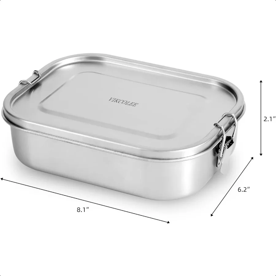 الفولاذ المقاوم للصدأ بينتو الغداء حاوية علب الطعام 5 مقصورة كبيرة 1400 مللي حاوية علب الغداء المعدنية للبالغين مع مقاطع قابلة للقفل #3