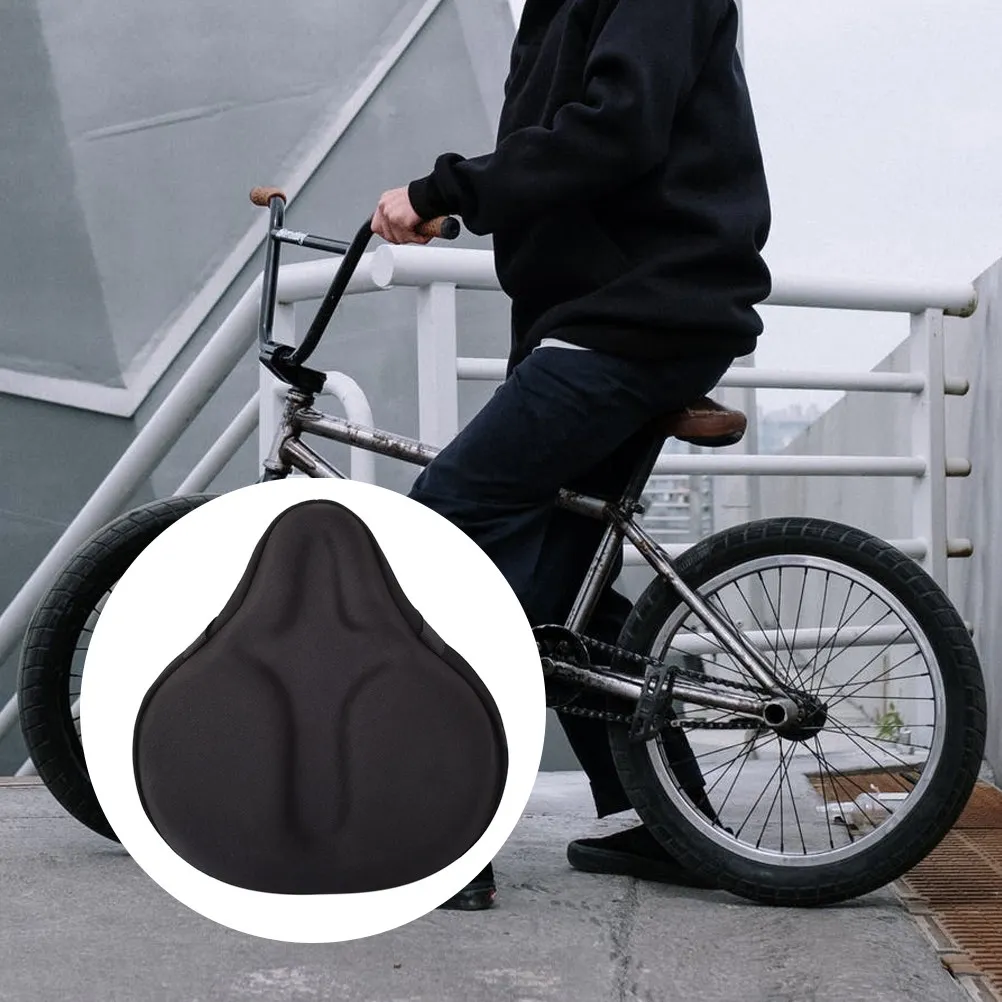Funda para sillín de bicicleta de montaña, protector de asiento de ciclismo ergonómico transpirable, cojín antideslizante impermeable para ejercicio en carretera y playa, color negro