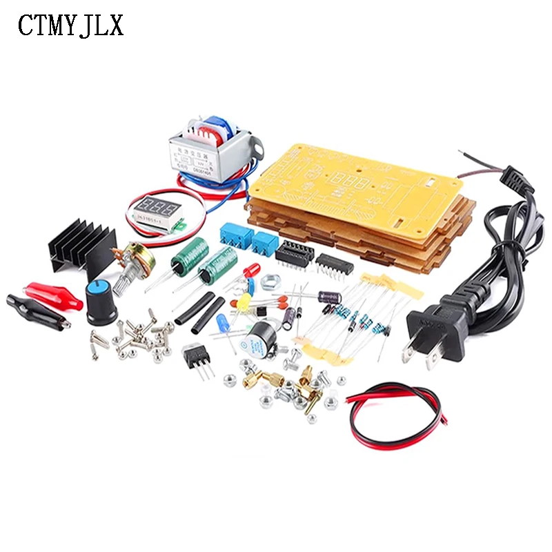 Spannungsgeregeltes Netzteil DIY Kit LM317 Einstellbare Spannung AC 220V bis DC 1,25-12V Stabilisiertes Labor EU/US-Stecker Diy Kit
