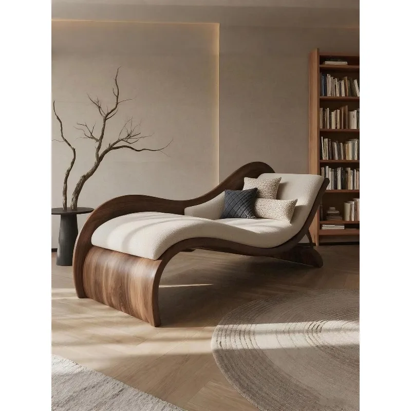 North American chaise lounge, modern minimalist lounge chair, solid wood chaise lounge couch for living rooms