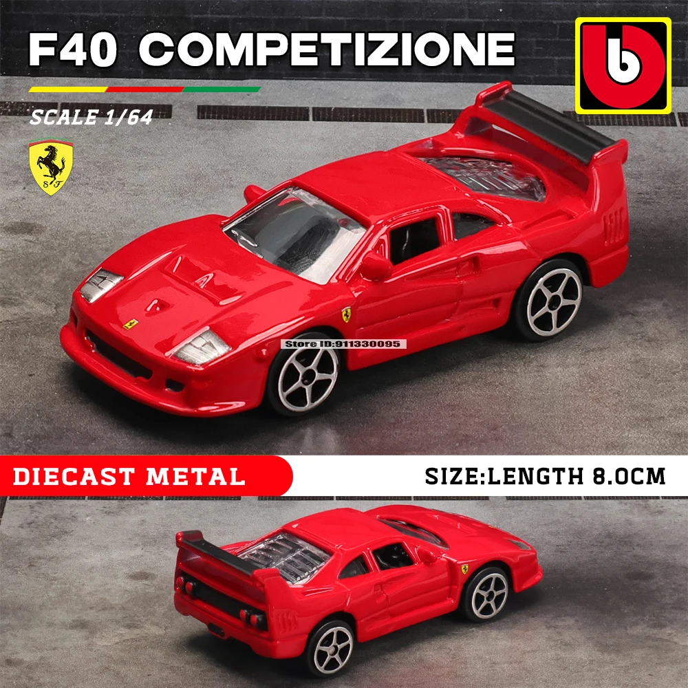 Bburago 1:64 Ferrari 488 458 F12 296 GTB F40 F50 alloy luxury car die-casting car model toy collection gift mini car model