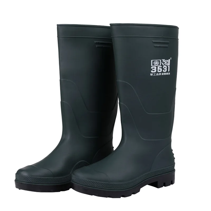 

3531 tall rain boots 1618 men's thickened rain shoes fishing car wash waterproof and non-slip rubber shoes labor insurance beef