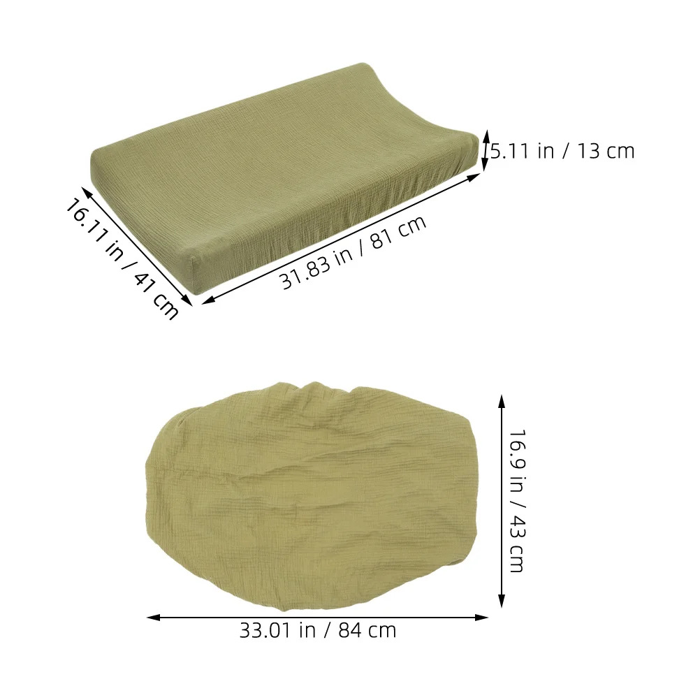 2 قطعة غطاء وسادة تغيير الموسلين لينة تنفس المجهزة الحضانة حفاضات تغيير غطاء الطاولة قابل للغسل بنين بنات #2