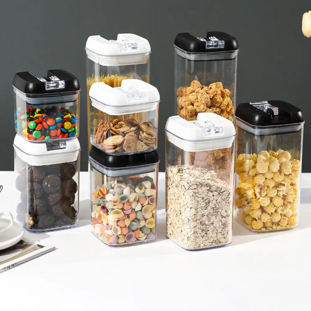 Kitchen Dry Food Dispenser Transparent Rice Grain Storage Container Sealed Storage Tank for Flour Soybean Cereal Nut Snack