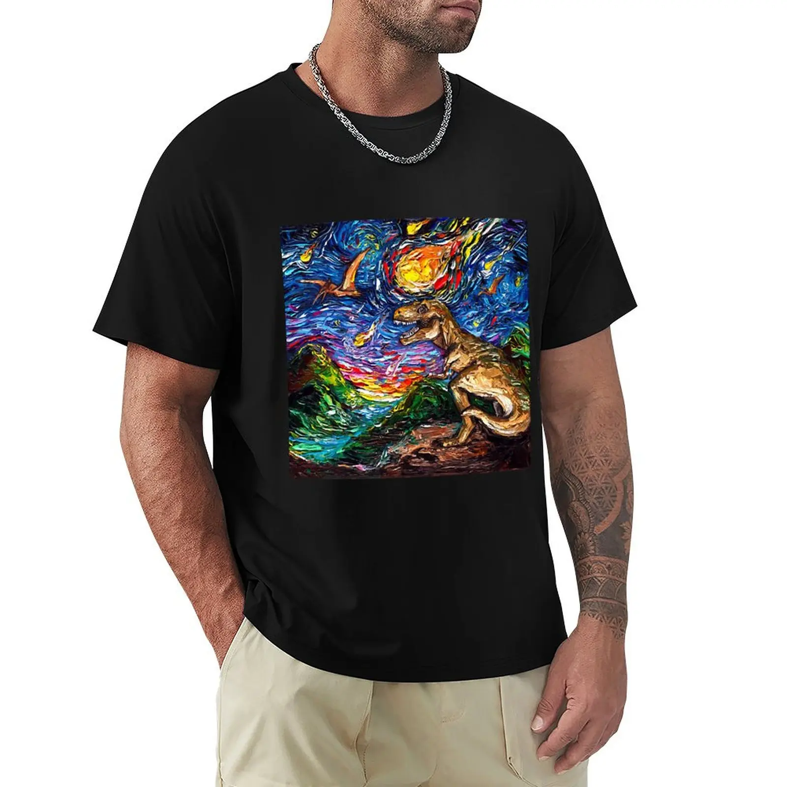 

Jurassic Night T-Shirt croswit shirt man korean fashion Funny t-shirt cute clothes men workout shirt