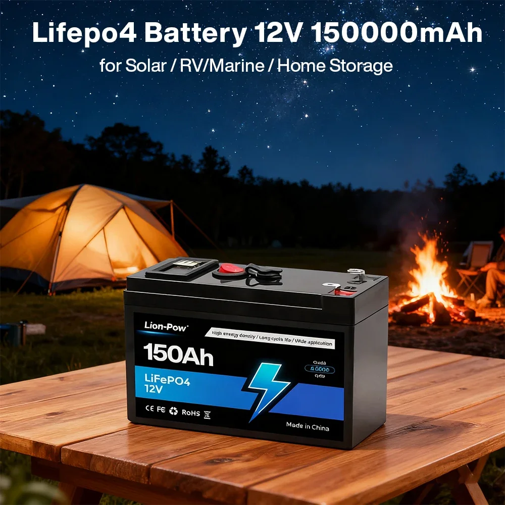 

Upgrade 150000mAh Deep Cycle Lithium Battery Lifepo4 Battery | All-in-One Power for Off-Grid Solar, RV Adventures & Home Backup