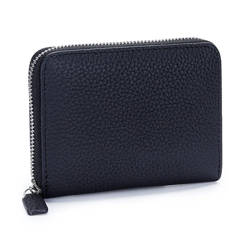 Genuine Leather Card Wallets Men Simple Business Card Holders Large Capacity Change Organizer Women Cowhide Card Case Coin Purse