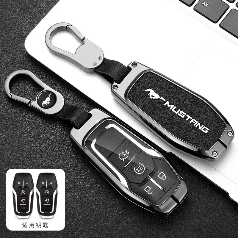 Zinc Alloy Smart Remote Key Case Cover 3/4/5 Button For Ford Mustang Edge Explorer Fusion Mondeo Kuka Car Key Shell Uncut Blade