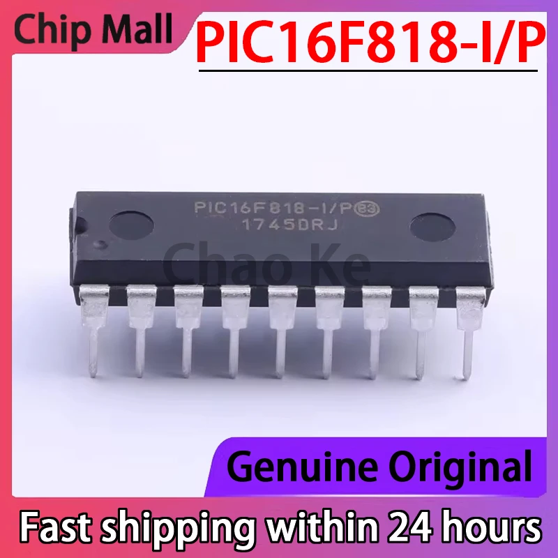 1PCS New Original PIC16F818-I/P PIC16F818 Packaged DIP-18 Microcontroller Chip