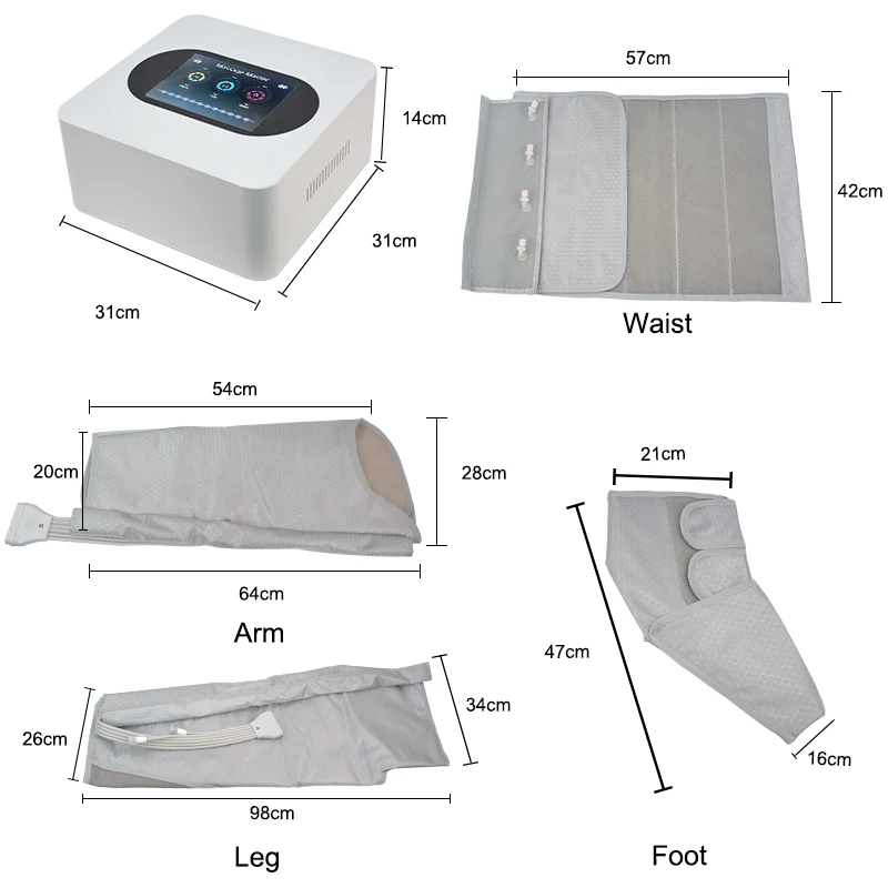 Forme del corpo portatili 24 air bag pressoterapia macchina dimagrante, disintossicare pressoterapia a infrarossi, pressoterapia linfodrenaggio