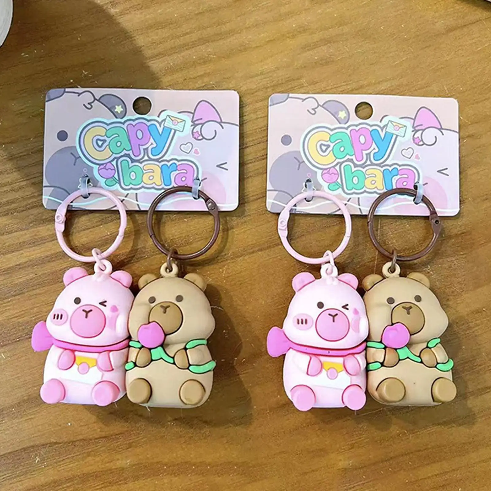 

Capybara Keychain Cute Animal Backpack Decoration Keyring Matching Couple Keychains For Boyfriend Girlfriend Friend Him Her