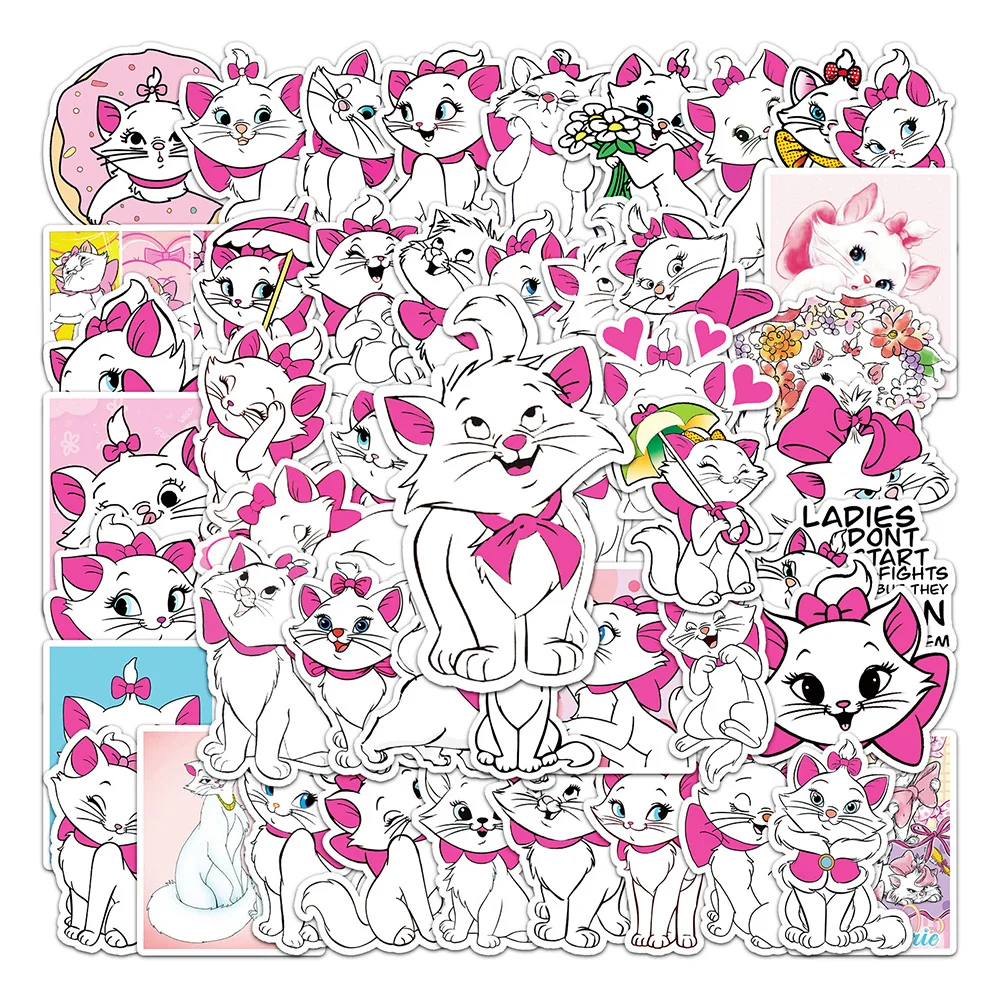 10/30/50PCS The Aristocats Cartoon Disney Marie Cat Sticker DIY Phone Laptop Luggage Skateboard Graffiti Decals Fun for Kid Toy