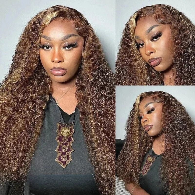 250% densité 427 mettre en évidence vague profonde dentelle avant perruque cheveux humains 13x6 13x4 HD dentelle frontale perruque colorée Ombre perruques brésiliennes