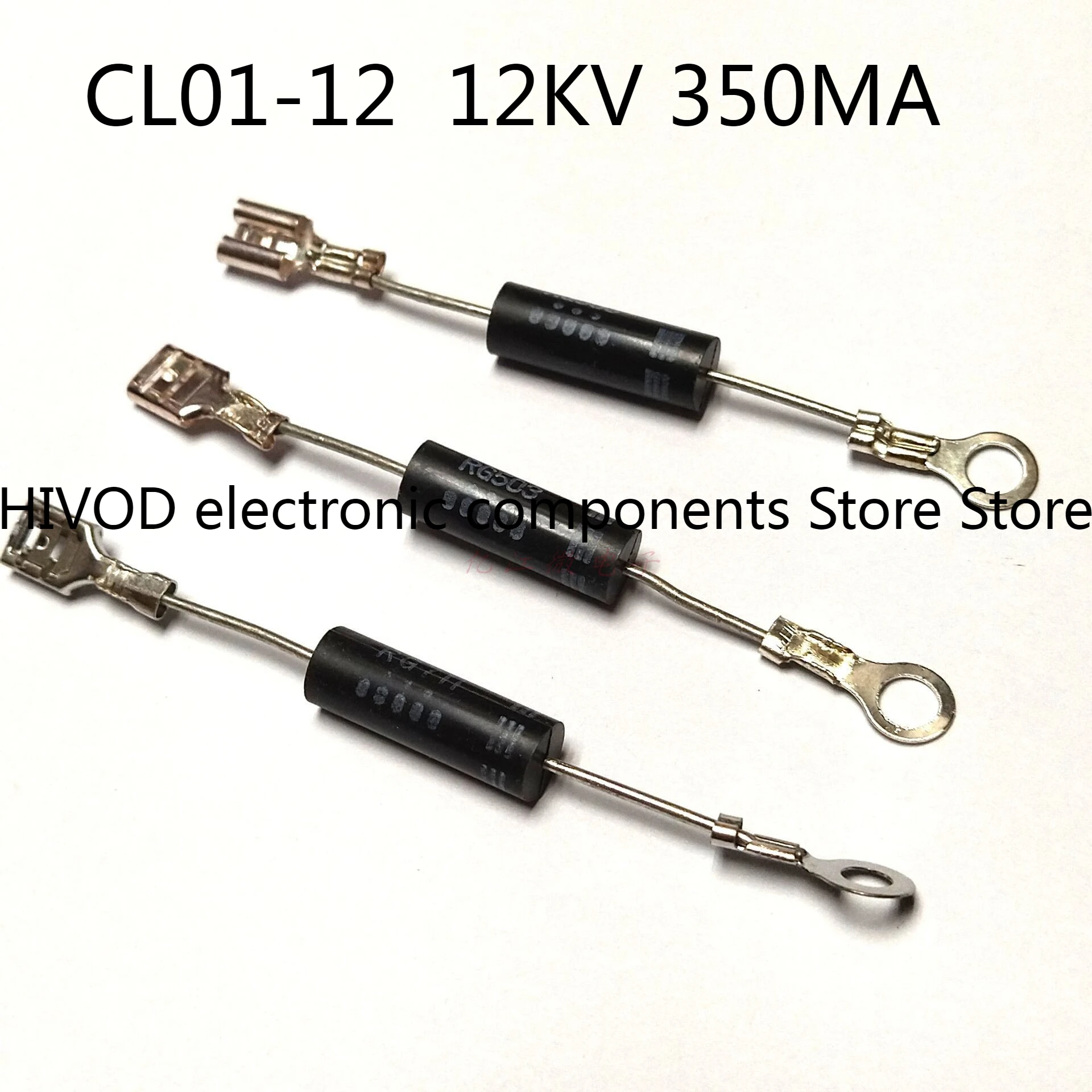 100pcs  CL01-12A 350mA with terminal CL01-12 0.35A12kV Diameter7.5X22mm Microwave Oven High Voltage Rectifier Diode