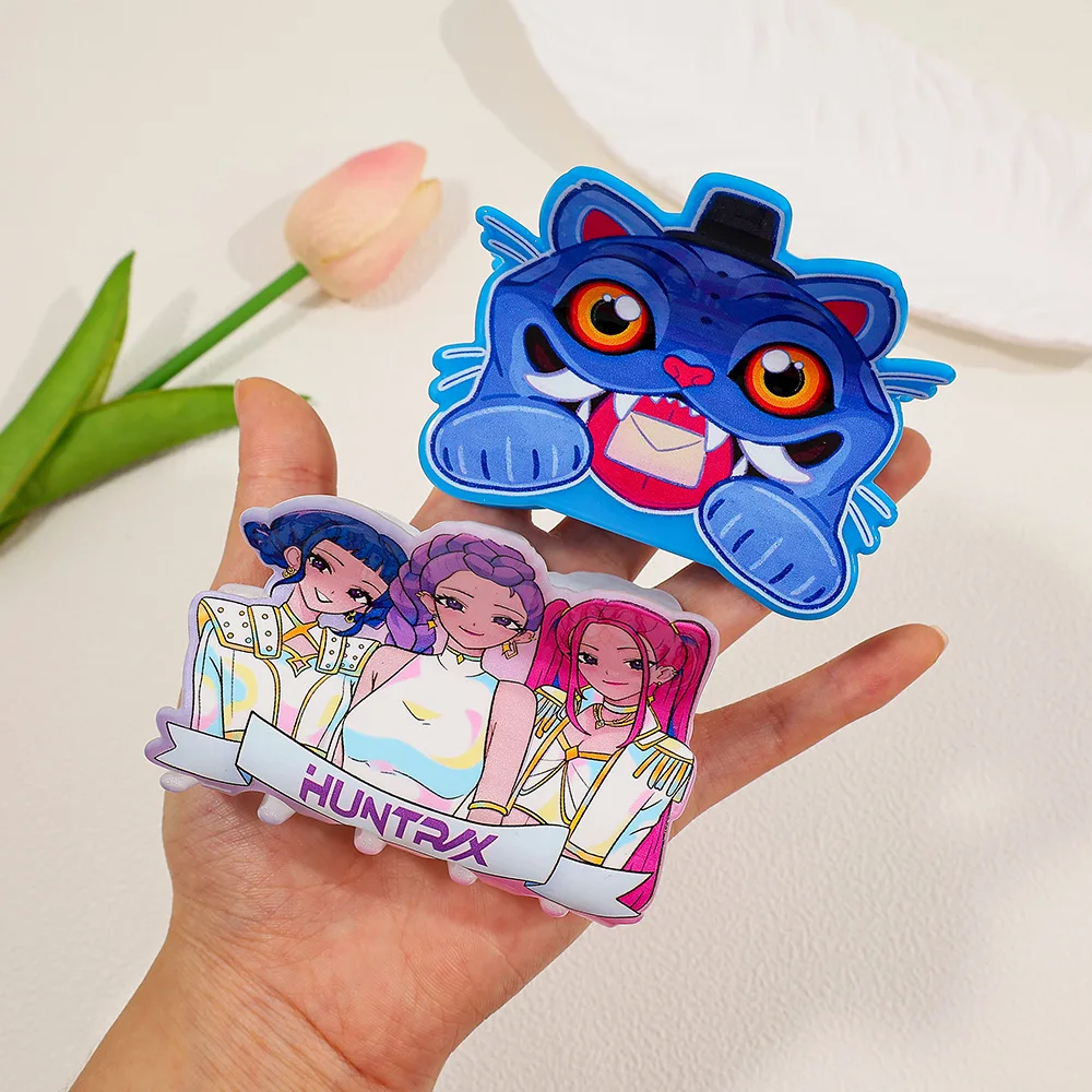 الكرتون فتاة مجموعة الشعر مخلب لطيف شخصية الطباعة الاكريليك مخلب كليب شعبية كراب مشبك شعر إكسسوارات الشعر للفتيات هدية #3