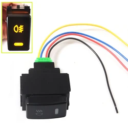 1Pcs 5Pin ON-OFF Button For Nissan Qashqai Maxima LIVINA X-Trail Frontier Armada Tiida Murano Navara Fog Light Switch Orange 12V