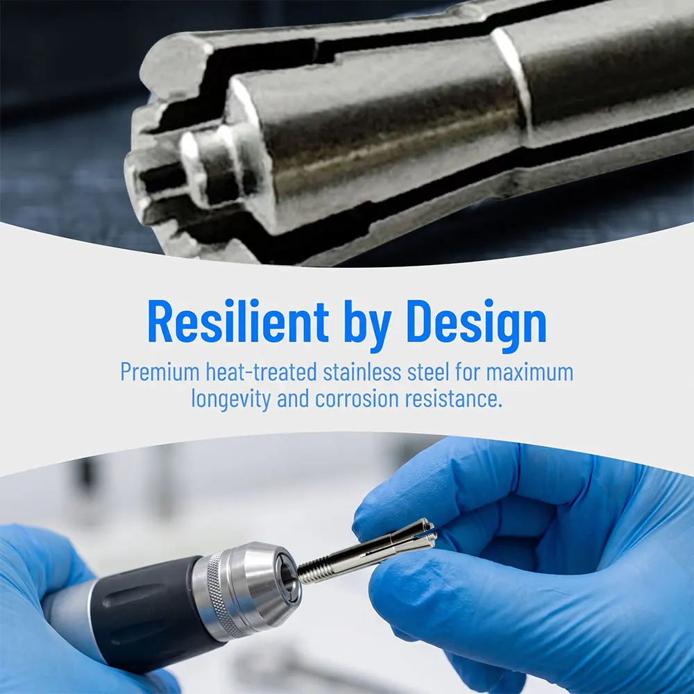 Dental Micromotor Collet Chuck 3/4 Petals 2.35mm Fit Marathon Dental Lab Polishing Handpiece Clamping Rotary Tool Accessory