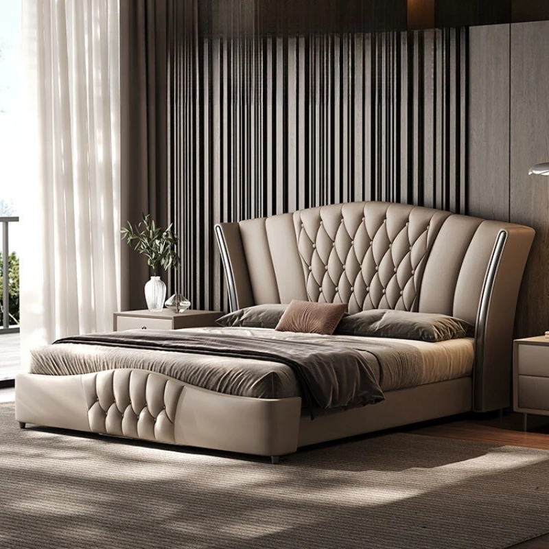 

Minimalist Design Beds Comfortable Fashionable Wedding Modern Beds Christmas Luxury Classic Soft Wood Cama Casal Home Furniture