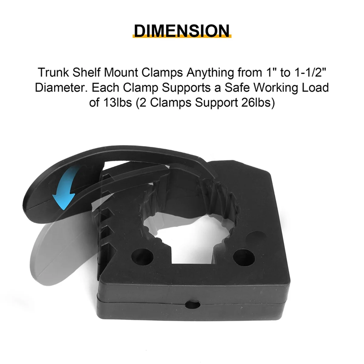A83Z 4 Pcs Quick Release Rubber Clamp Fist Mount Clamps Mounting Kit 1-1/5inch to 1-1/2inch Diameter Tool Handles for Trucks
